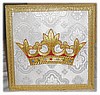 Benediction Burse made from Russian silk, featuring beautiful bullion Crown embroidery; lined in pure silk.
