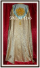 Gold/white Cope with Marian Blue Hood, bullion Sacred Heart Emblem