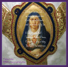 Our Lady of Sorrows tempera on linen with Bullion Frame