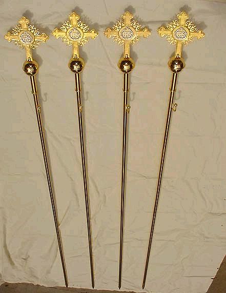 Processional Canopy Poles - Gold Plated