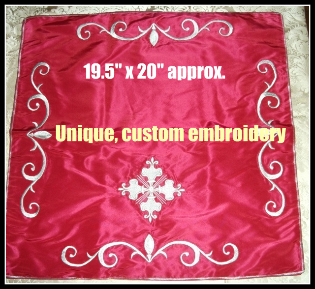 Embroidered Silk Chalice Veil with Matching Burse