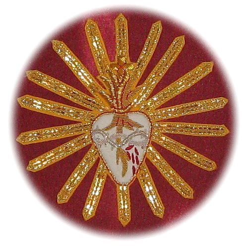 Sacred Heart Bullion Vessica suitable for smaller projects such as Burses.