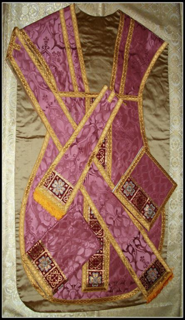 Advent Rose Roman Vestments in British Fabric